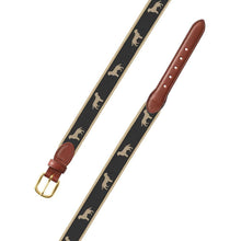 Load image into Gallery viewer, Barrons-Hunter - Golden Dog Motif Leather Tab Belt