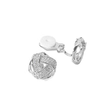 Load image into Gallery viewer, Sensi - 14K Gold Plated CZ Stone Paved Knot Stud Clip On Earrings