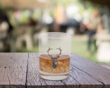 Load image into Gallery viewer, Vagabond House - Elk Head Double Old Fashion Bar Glass