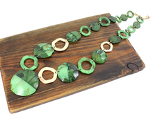 Load image into Gallery viewer, Pretty P Bold Gold Accent Polyresin Disc Chain Link Necklace