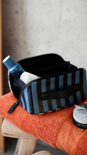 Load image into Gallery viewer, Caroline Gardner - Stripe Diagonal Zip Large Washbag