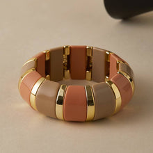 Load image into Gallery viewer, Pretty Persuasions - B26121 Bold Acrylic Rectangle Link Stretch Bangle Bracelet