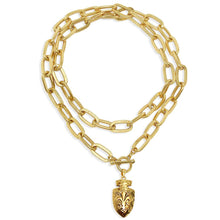 Load image into Gallery viewer, KARINE SULTAN - Long chain & fleur de lys arrow pendant