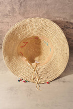 Load image into Gallery viewer, Merveille - Straw Multi Bead Wide Brim Sun Hat