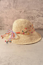 Load image into Gallery viewer, Merveille - Straw Multi Bead Wide Brim Sun Hat