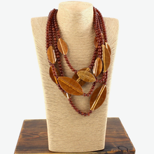 Load image into Gallery viewer, Pretty Persuasions - N25035 Chunky Layered Polyresin Leaf Necklace