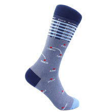Load image into Gallery viewer, "Frequent Flyer" Travel Themed Fine Men's Socks