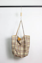 Load image into Gallery viewer, ESLEY - Reversible Plaid Tote Bag with Dog Embroidery