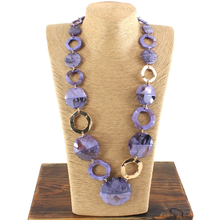 Load image into Gallery viewer, Pretty P Bold Gold Accent Polyresin Disc Chain Link Necklace