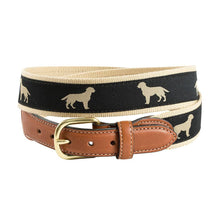Load image into Gallery viewer, Barrons-Hunter - Golden Dog Motif Leather Tab Belt