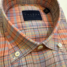 Load image into Gallery viewer, Calder Shirt Luxury Linen Madras Papaya