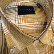 Load image into Gallery viewer, Calder Shirt Luxury Linen Plaid w/Satin - Amber