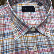 Load image into Gallery viewer, Calder Shirt Luxury Italian Zephyr Linen Cotton Plaid Hibiscus