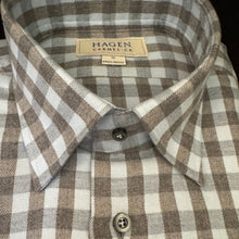 Load image into Gallery viewer, Hagen Shirt Brushed Cotton Gingham Grey/Blue