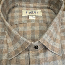Load image into Gallery viewer, Hagen Shirt Brushed Cotton Gingham Brown/Blue