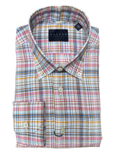 Load image into Gallery viewer, Calder Shirt Luxury Italian Zephyr Linen Cotton Plaid Hibiscus
