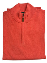 Load image into Gallery viewer, Alan Paine Cotton/Cashmere 1/4 Zip Mock Sweater Coral