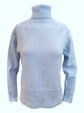Load image into Gallery viewer, Anne Claire Split Turtleneck Wool/Cashmere Sweater - Sky