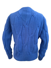 Load image into Gallery viewer, Anne Claire Large Cable Design Crewneck Sweater - Blue