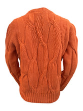 Load image into Gallery viewer, Anne Claire Large Cable Design Crewneck Sweater - Orange