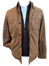 Load image into Gallery viewer, Manto Distressed Napa Leather Jacket w/Bib