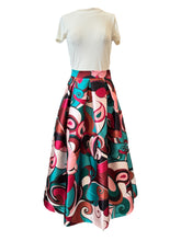 Load image into Gallery viewer, Lunatica Milano Vibrant Swirl Print Taffeta Skirt