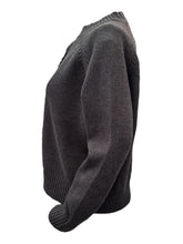 Load image into Gallery viewer, Psophia Crewneck Sweater in Charcoal w/Floral Detail