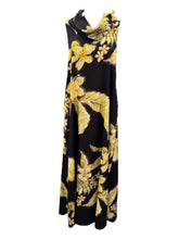 Load image into Gallery viewer, Psophia Sleeveless Silk Dress in Gold Floral