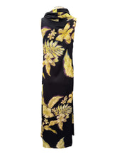Load image into Gallery viewer, Psophia Sleeveless Silk Dress in Gold Floral