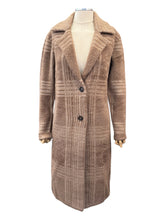Load image into Gallery viewer, Adroit Lorie Plaid Knit Coat Cafe Mousse