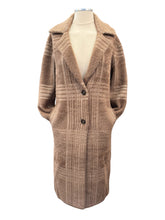 Load image into Gallery viewer, Adroit Lorie Plaid Knit Coat Cafe Mousse