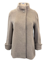 Load image into Gallery viewer, Cinzia Rocca Wool Blend Coat with Ribbed Collar Beige