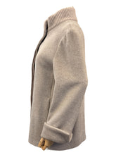 Load image into Gallery viewer, Cinzia Rocca Wool Blend Coat with Ribbed Collar Beige