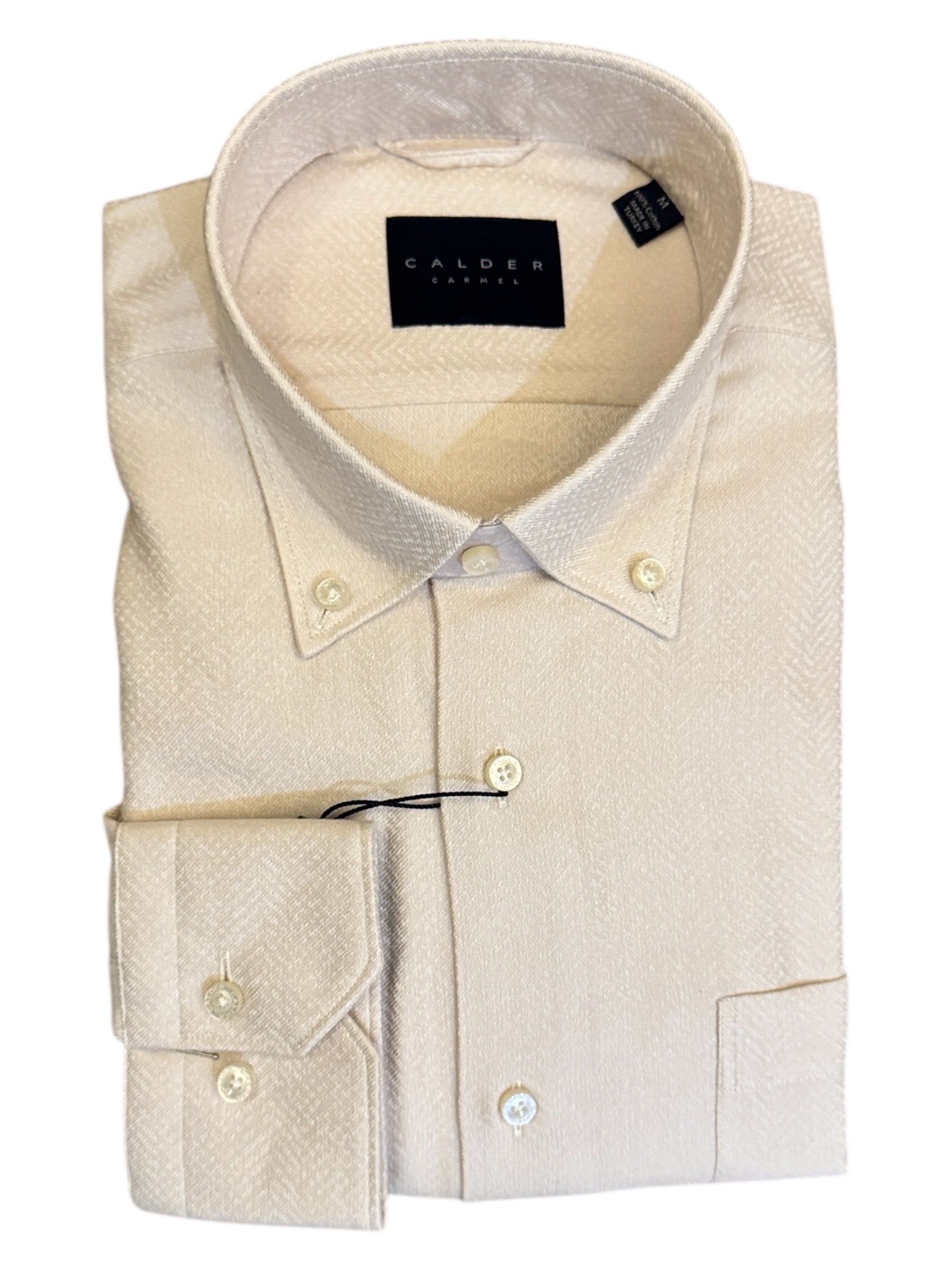 Calder Shirt Luxe Jacquard Ecru – Tweed & Vine