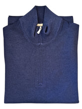 Load image into Gallery viewer, Gran Sasso 1/4 Zip Classic Merino Wool Sweater Navy