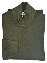 Load image into Gallery viewer, Gran Sasso 1/4 Zip Classic Merino Wool Sweater Dark Olive