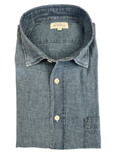 Load image into Gallery viewer, Hartford Linen/Cotton Shirt Mid Indigo