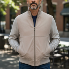 Load image into Gallery viewer, Paul & Shark Full Zip Hybrid Jacket Stone Aqualeather Suede