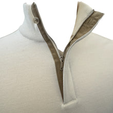 Load image into Gallery viewer, Paul & Shark Lightweight Wool 1/4 zip Sweater w/Suede Trim