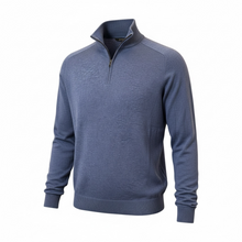 Load image into Gallery viewer, Alan Paine Rumford 1/4 Zip Mock Sweater Indigo Mix