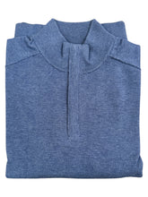 Load image into Gallery viewer, Alan Paine Rumford 1/4 Zip Mock Sweater Indigo Mix