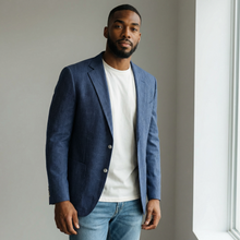 Load image into Gallery viewer, T&V Zephyr Sportcoat Blue Tick Stripe