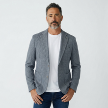 Load image into Gallery viewer, LBM Cotton/Flax Sport Coat in Light Blue Houndstooth