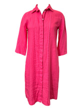 Load image into Gallery viewer, Rosso 35 Linen Garment Dyed Midi Shirt Dress Pink