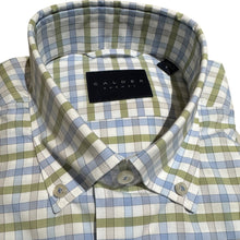 Load image into Gallery viewer, Calder Shirt Luxe Poplin Framed Check Olive