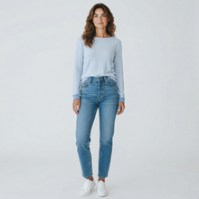 Load image into Gallery viewer, Arovescio Garment Dyed Cotton Sweater Light Blue