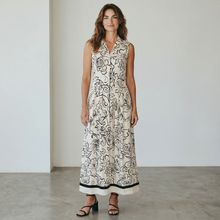 Load image into Gallery viewer, Purotatto Long Sleeveless Dress - Black/Ivory