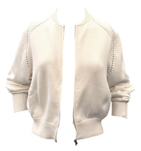 Load image into Gallery viewer, Scaglione Cotton Zip Bomber - White