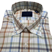 Load image into Gallery viewer, Calder Shirt Luxe Poplin Exploded Plaid Turquoise
