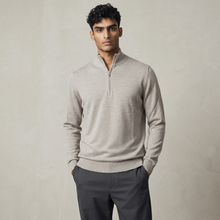 Load image into Gallery viewer, Gran Sasso 1/4 Zip Merino Wool Sweater Taupe